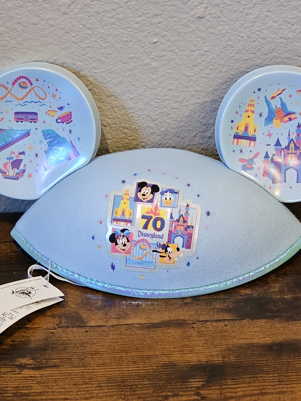 NWT Disneyland 70th Light Blue Mickey Ears Headband